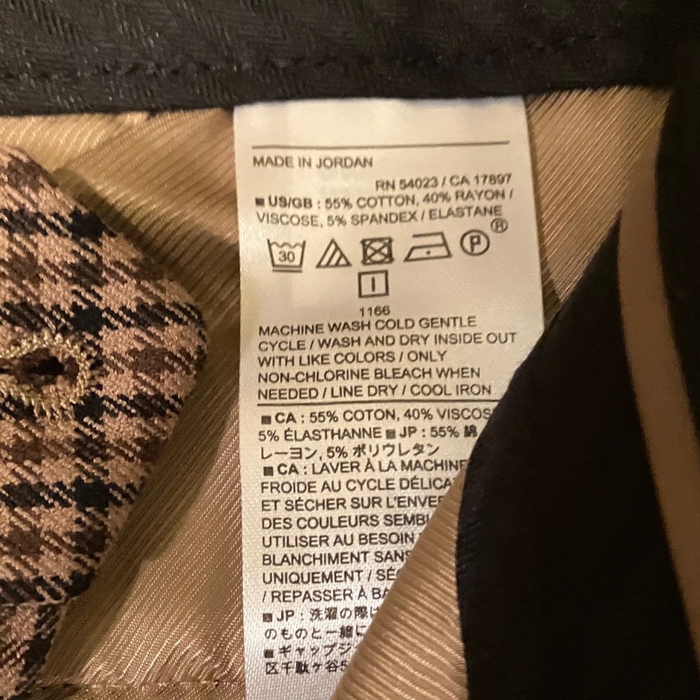 Banana Republic Black, Brown, & Tan Checkered Pants. Sloan. Size 12. NICE! NWT - Picture 5 of 8